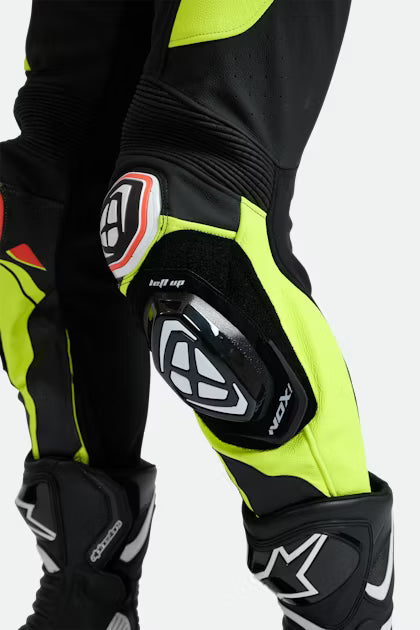 IXON Vortex 3 One-Piece Suit Leather Suit – Perforated Racing Suit | Men | Black/Neon Yellow 