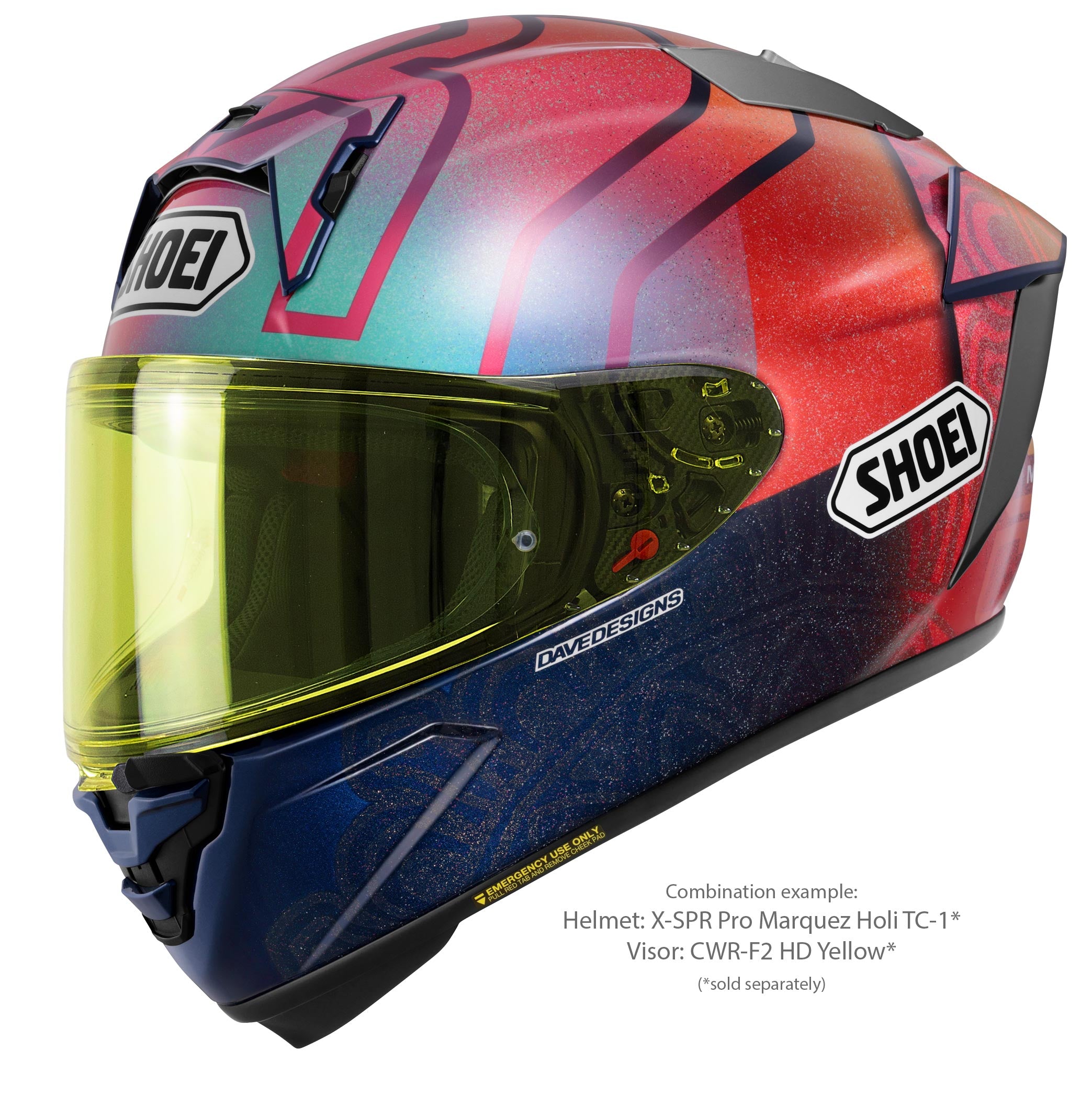 Shoei Visor X-SPR PRO (CWR-F2PN) Alta Definição Amarelo 