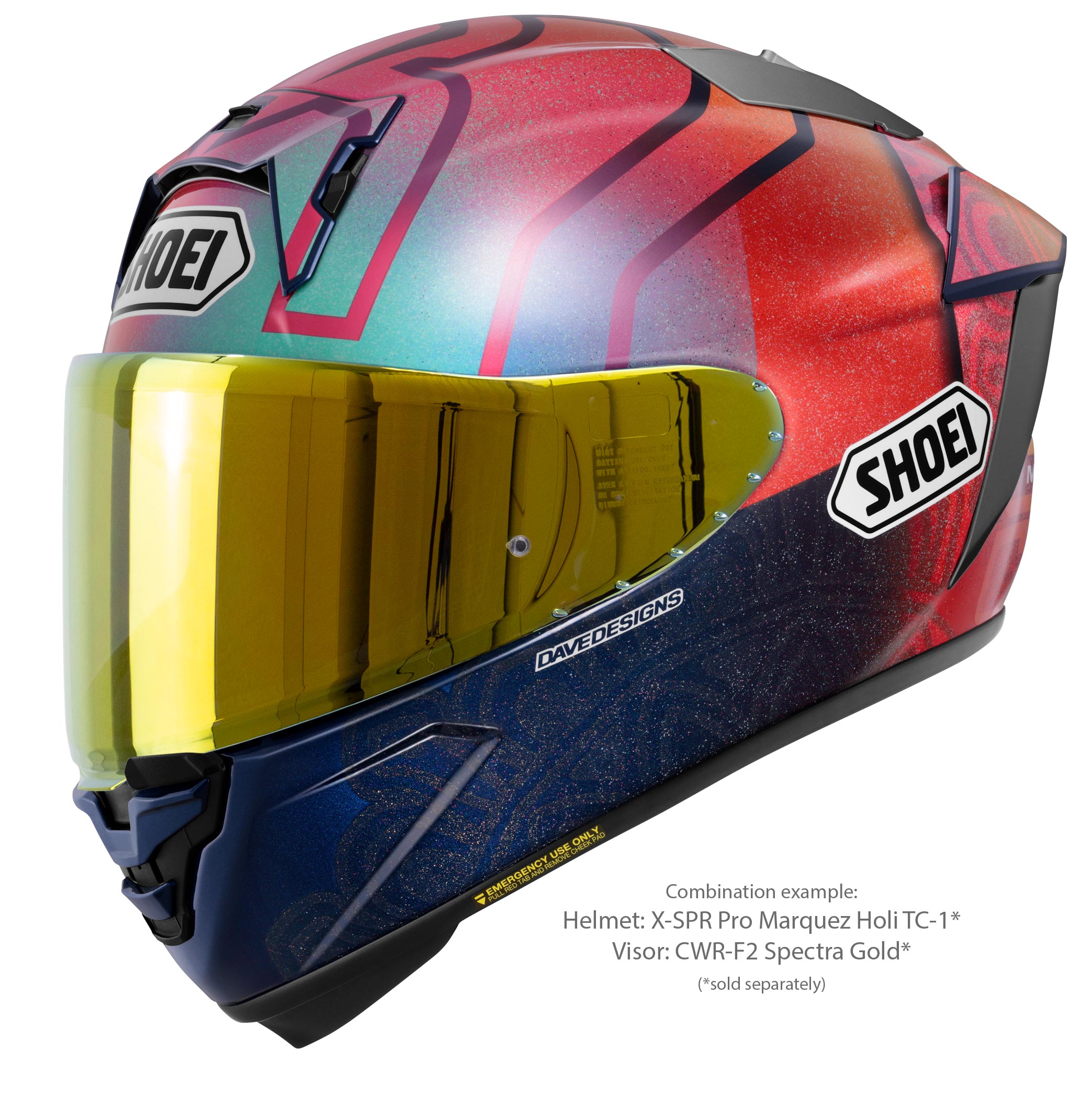 Visor Shoei X-SPR PRO (CWR-F2PN) Dourado Espelhado 