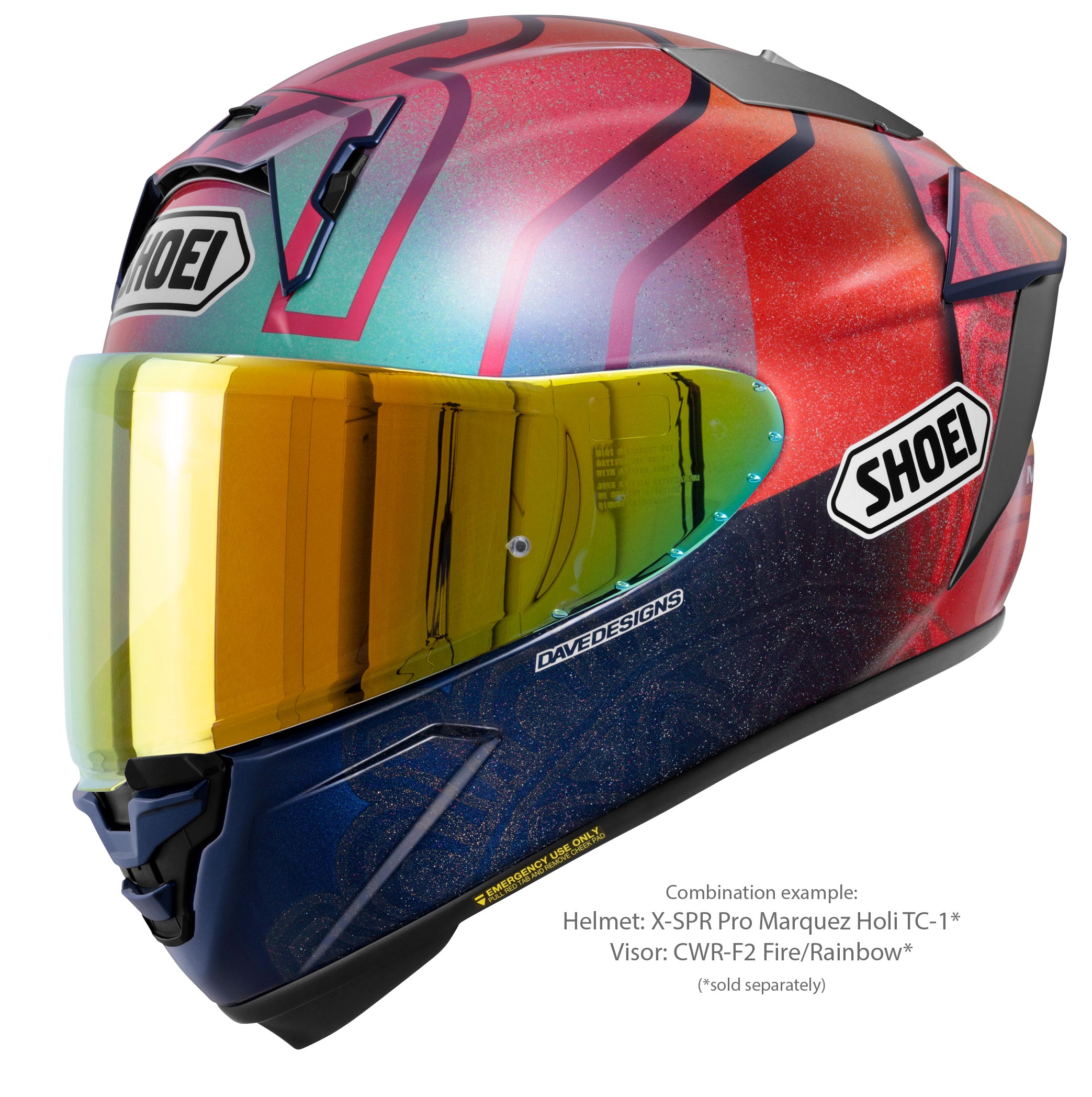 Visor Shoei X-SPR PRO (CWR-F2PN) Rainbow Espelhado 