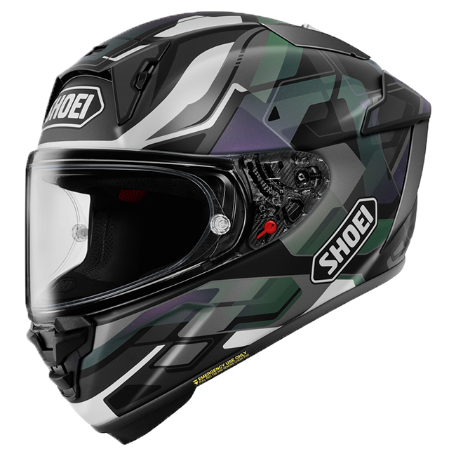 Capacete Shoei X-SPR PRO Valion TC-5 Verde Escuro / Cinza / Roxo 