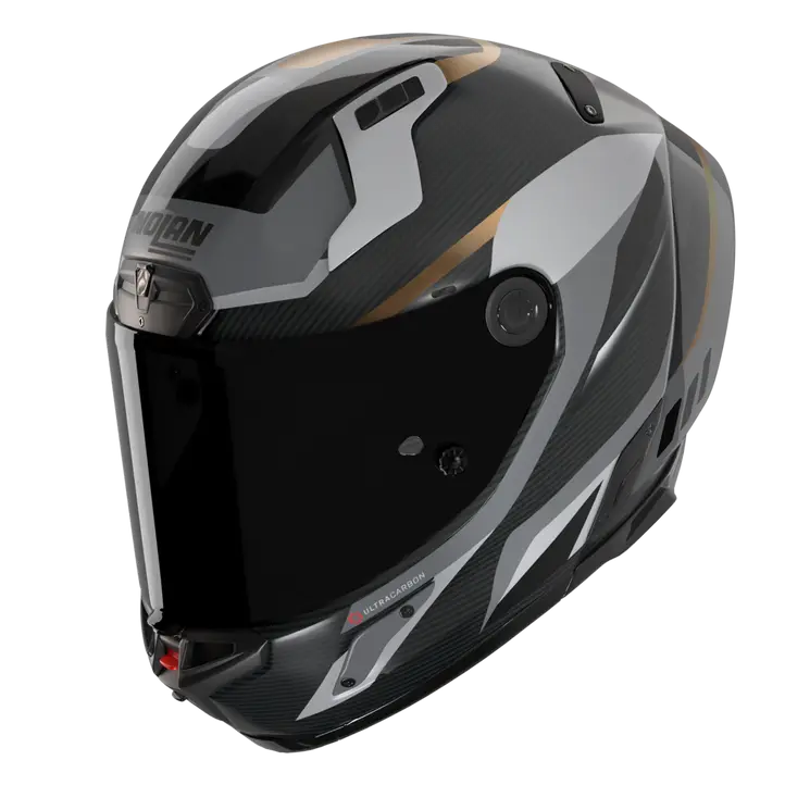 Nolan X-804 RS Capacete Ultra Carbon Lesmo Preto/Cinza/Ouro 361 