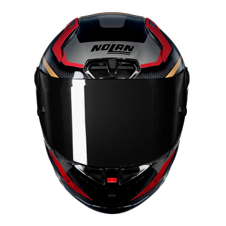 Nolan X-804 RS Capacete Ultra Carbon Lesmo Vermelho/Cinza/Dourado 362 