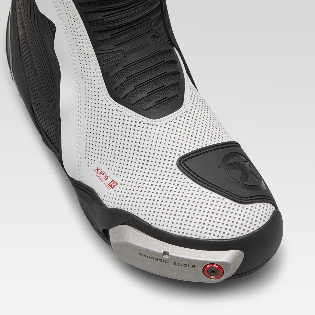 XPD XP9-R AIR perforated racing and street motorcycle boots | Men's | White/Black 