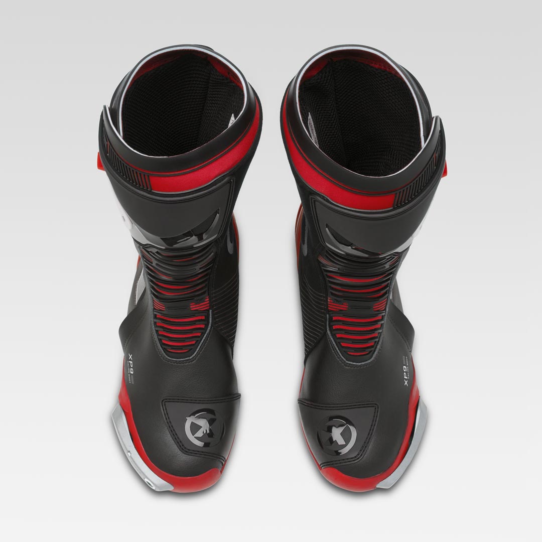 Botas de motociclismo XPD XP9-S Racing e Estrada | Homem | Preto/Vermelho 
