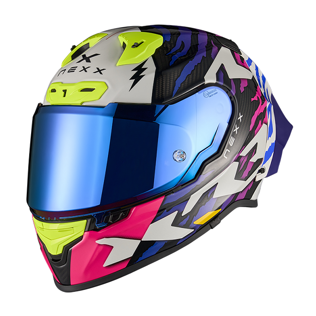 Nexx X.R3R Capacete Ziger Carbono Lilás Azul 01XR323513377 