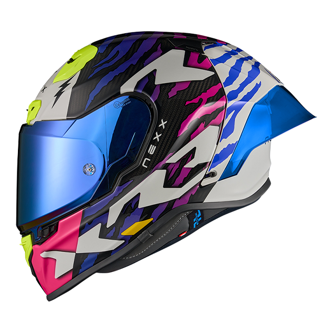 Nexx X.R3R Capacete Ziger Carbono Lilás Azul 01XR323513377 