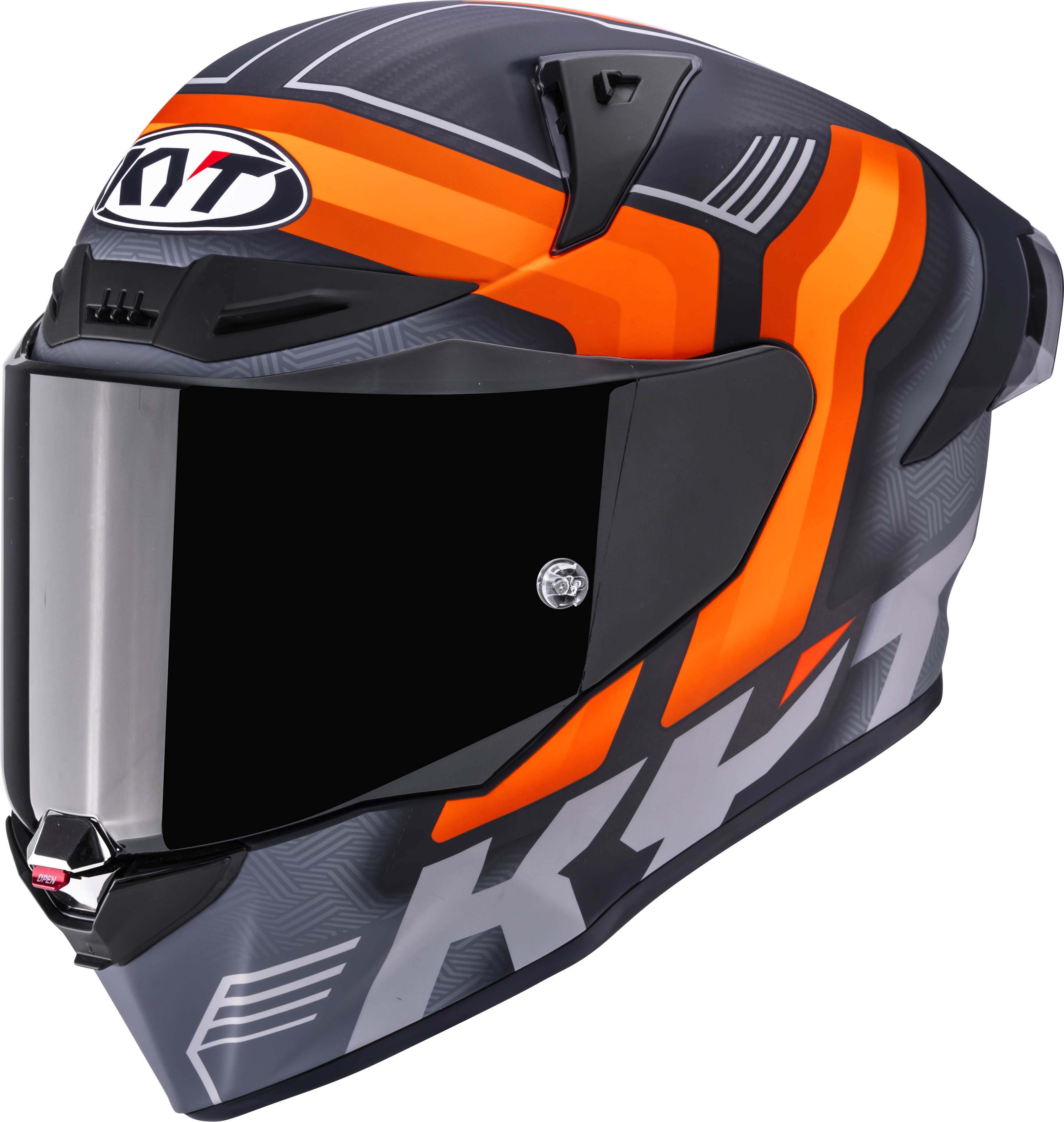 KYT R1R Capacete de Corrida Carbono Acelerador Mate Laranja Y6R10001 