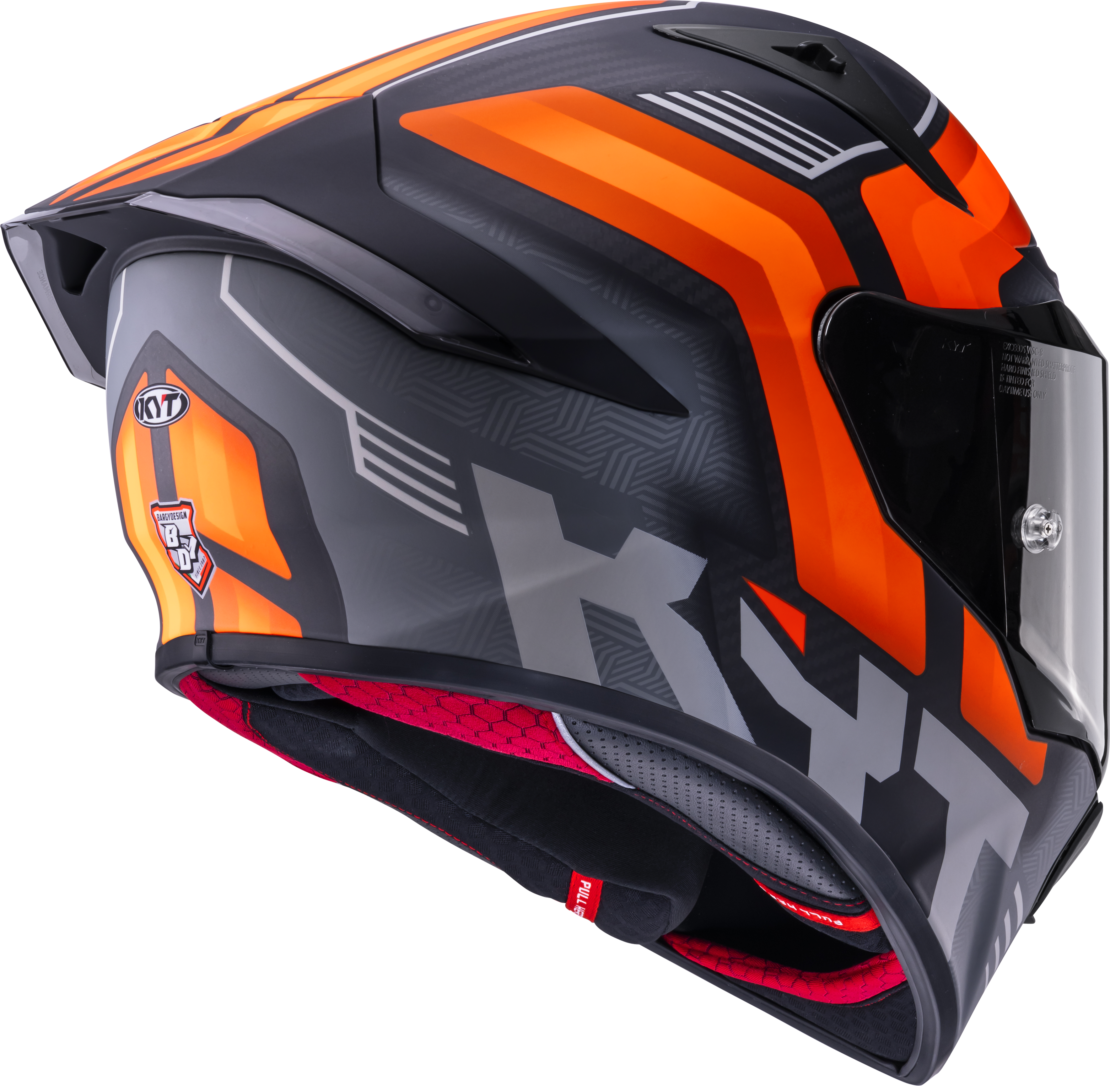 KYT R1R Capacete de Corrida Carbono Acelerador Mate Laranja Y6R10001 