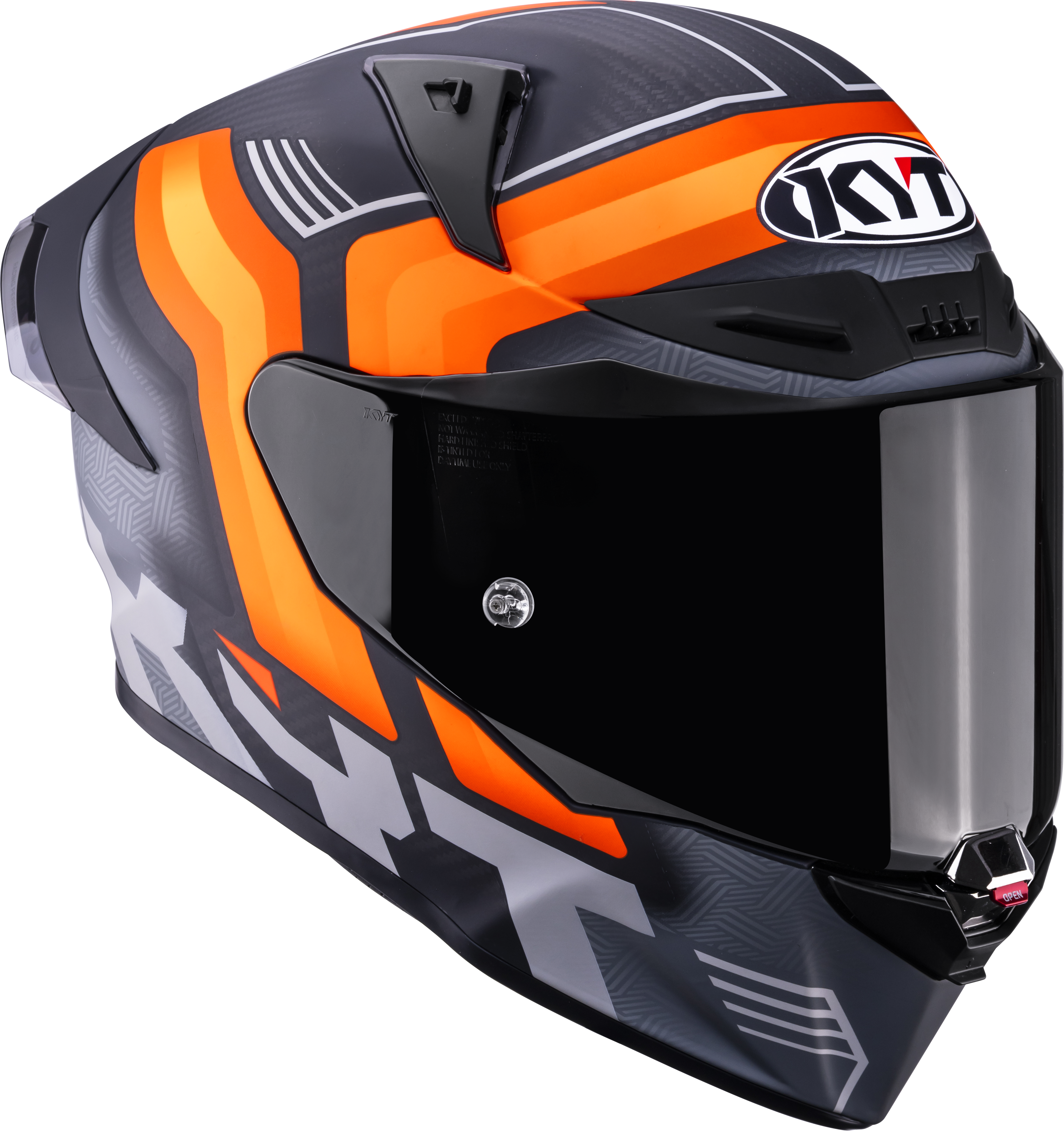 KYT R1R Racing Helmet Carbon Accelerator Matte Orange Y6R10001 