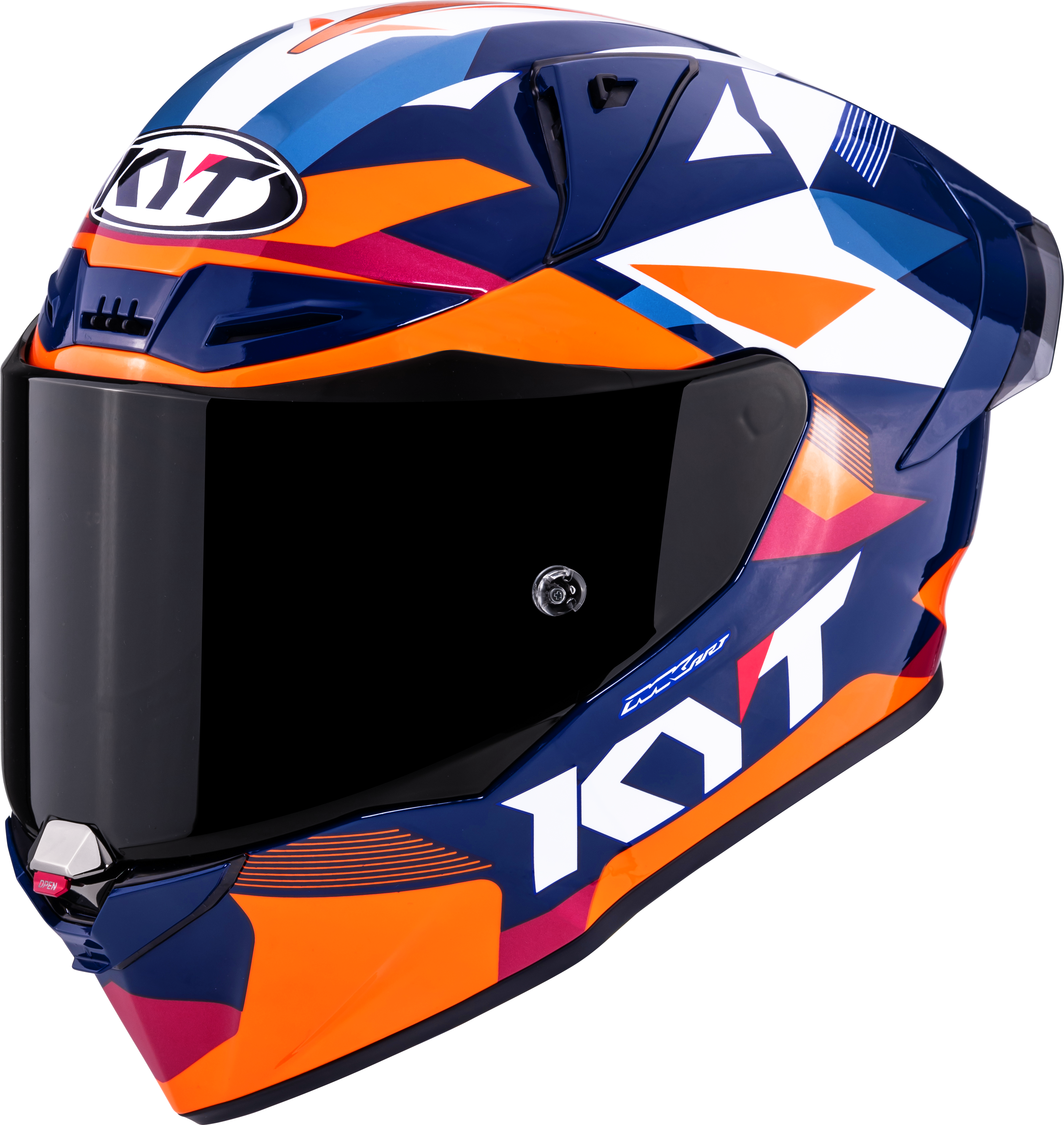 KYT R1R Capacete de Corrida Carbono Diamante Azul / Laranja Y6R10006 