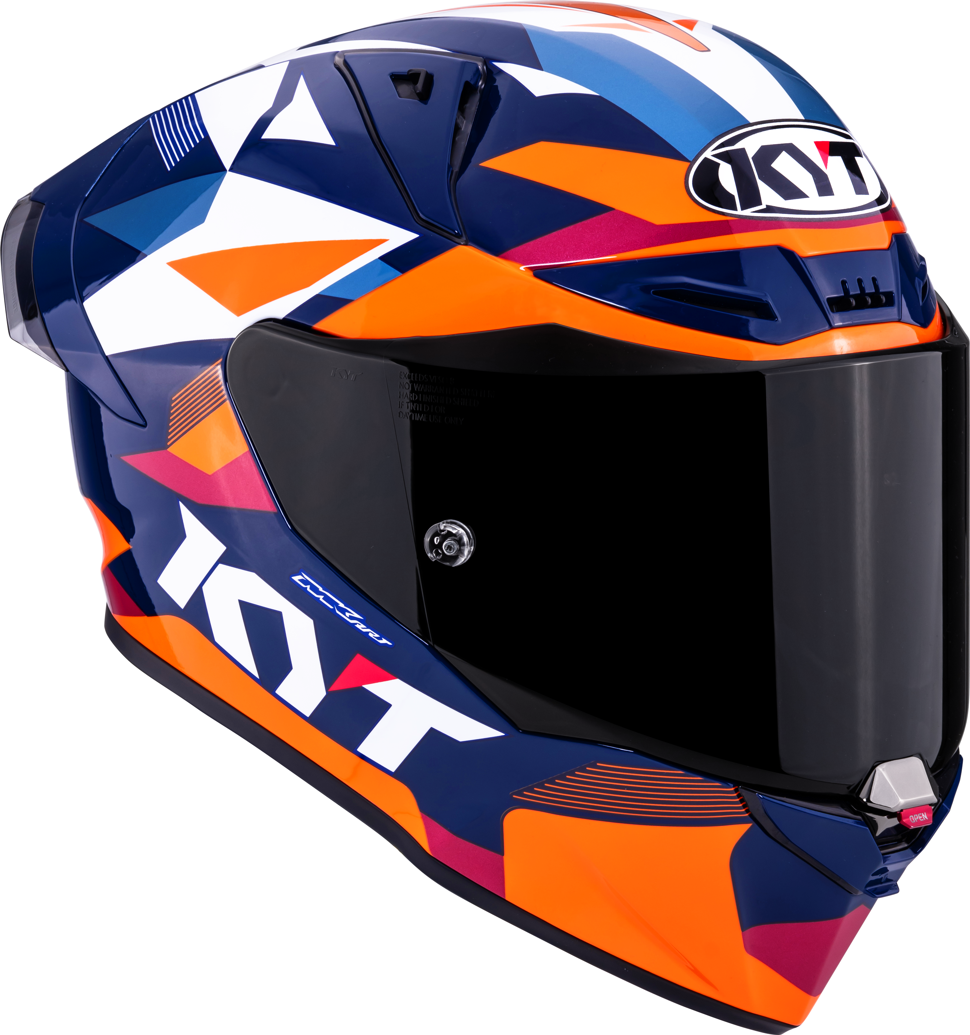KYT R1R Racing Helmet Carbon Diamond Blue / Orange Y6R10006 