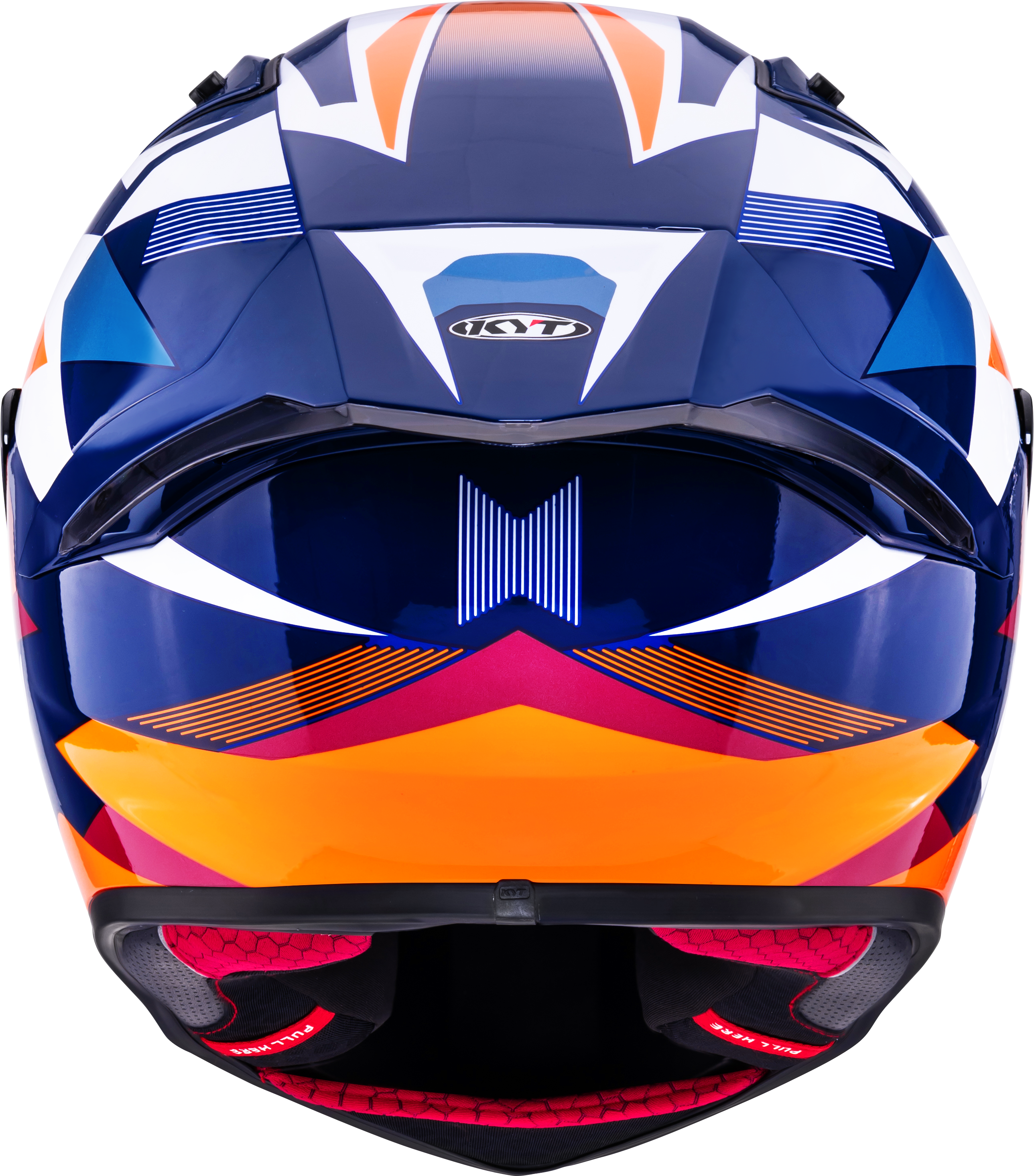 KYT R1R Racing Helmet Carbon Diamond Blue / Orange Y6R10006 