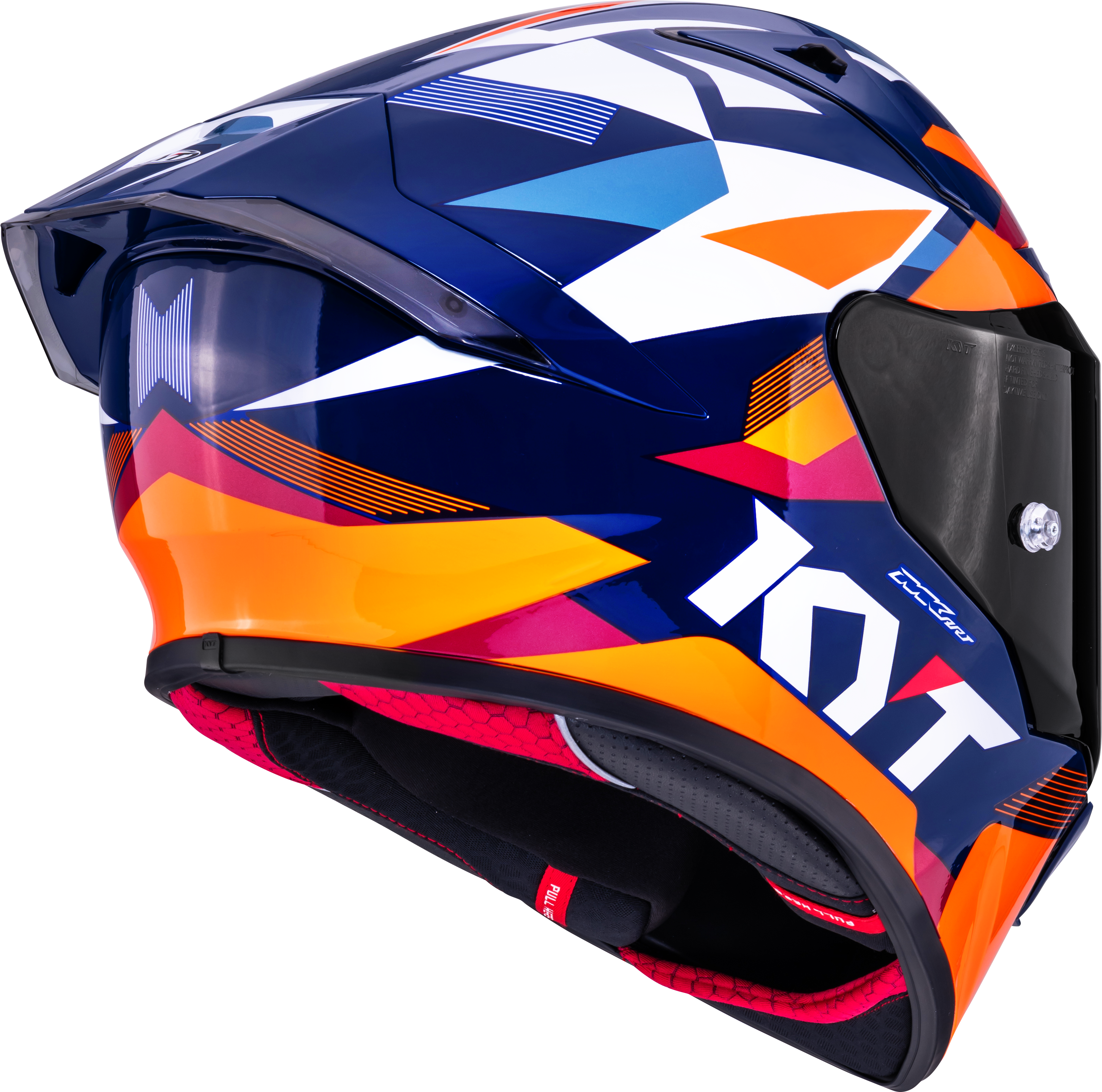 KYT R1R Racing Helmet Carbon Diamond Blue / Orange Y6R10006 