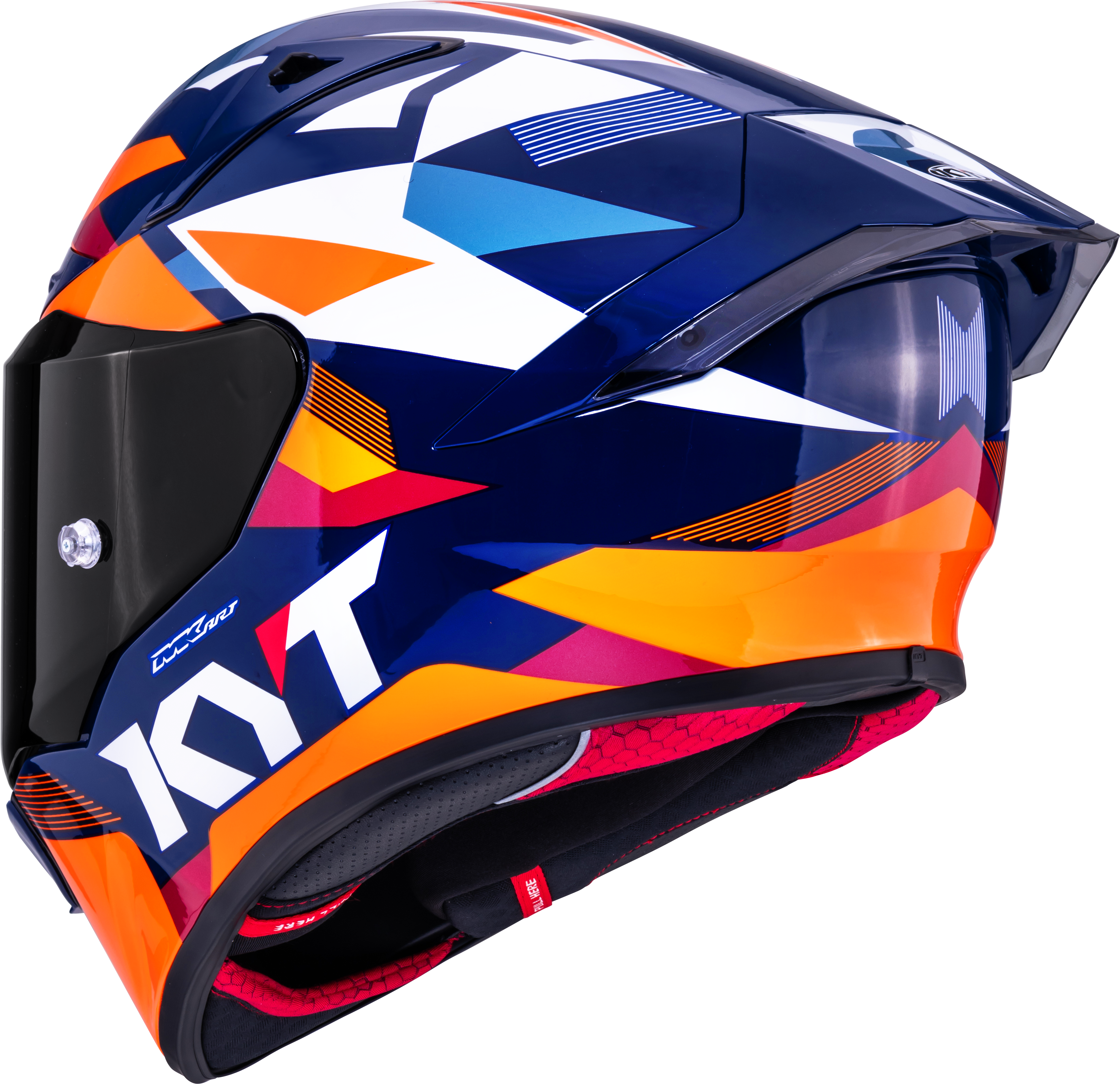 KYT R1R Racing Helmet Carbon Diamond Blue / Orange Y6R10006 