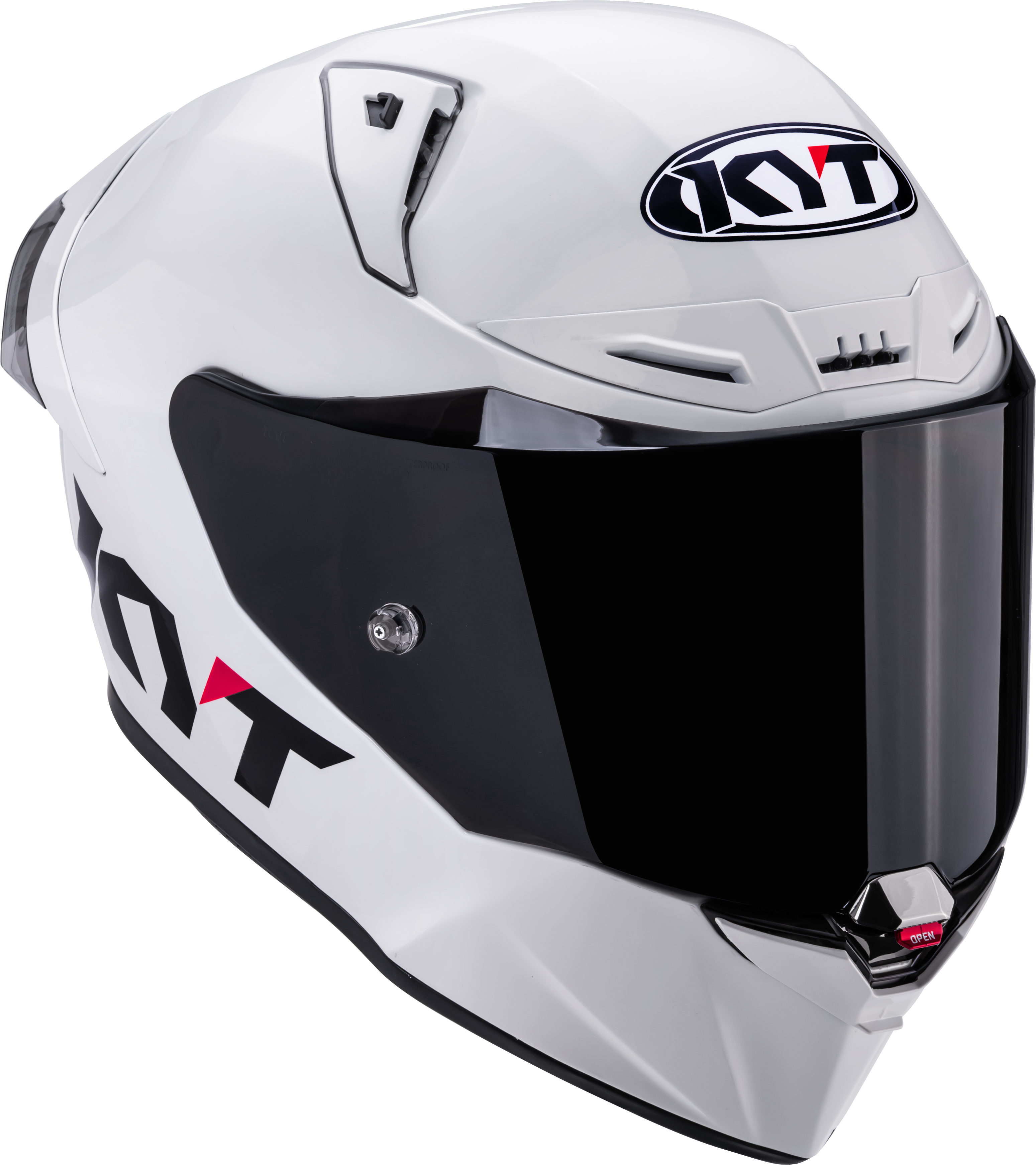 KYT R1R Racing Helmet Plain White Gloss Y6R100W3 