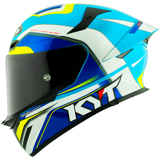KYT TT-Revo Capacete Grand Prix Branco Azul Claro Y6TR0004 
