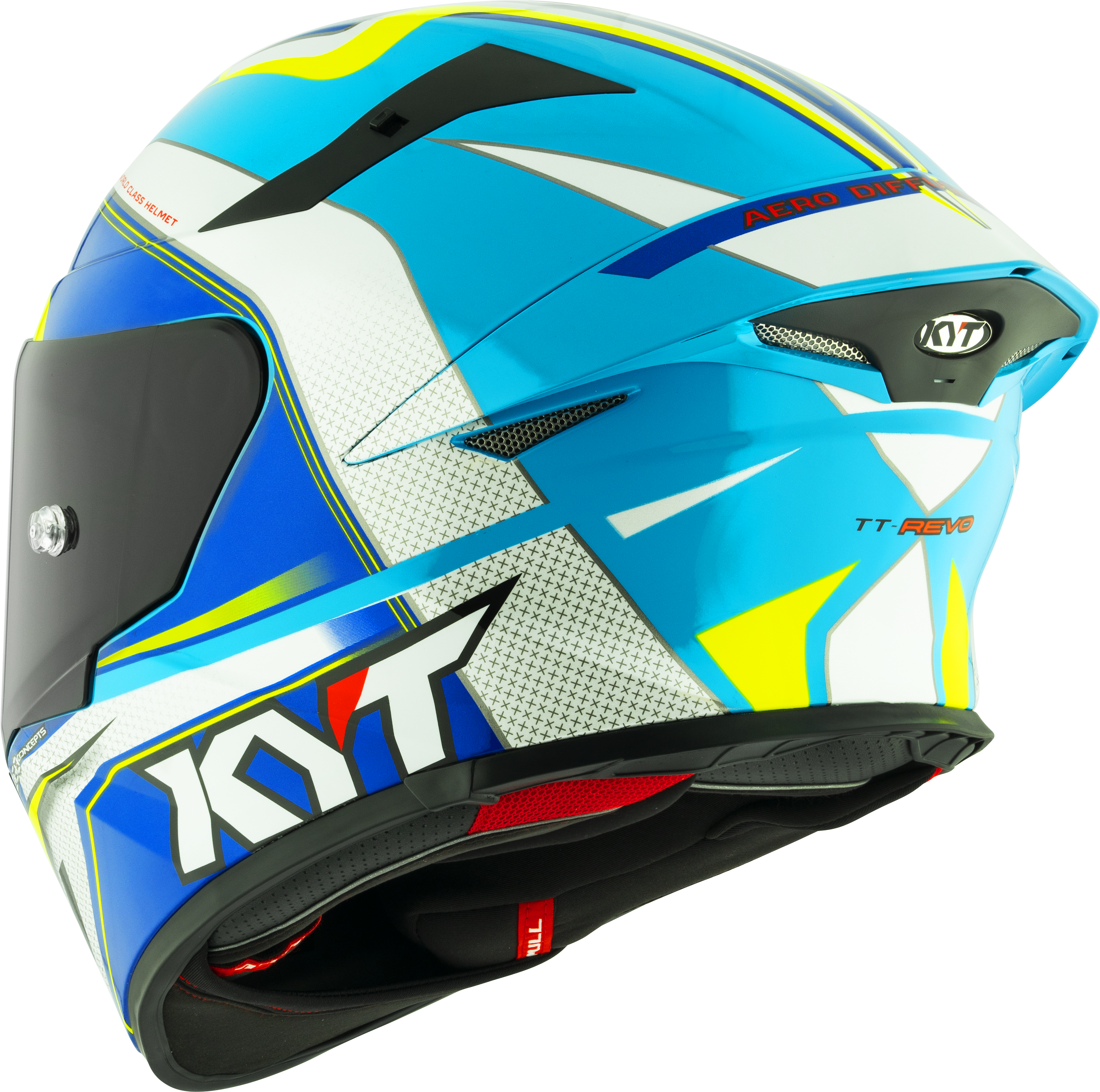 KYT TT-Revo Helmet Grand Prix White Light Blue Y6TR0004 