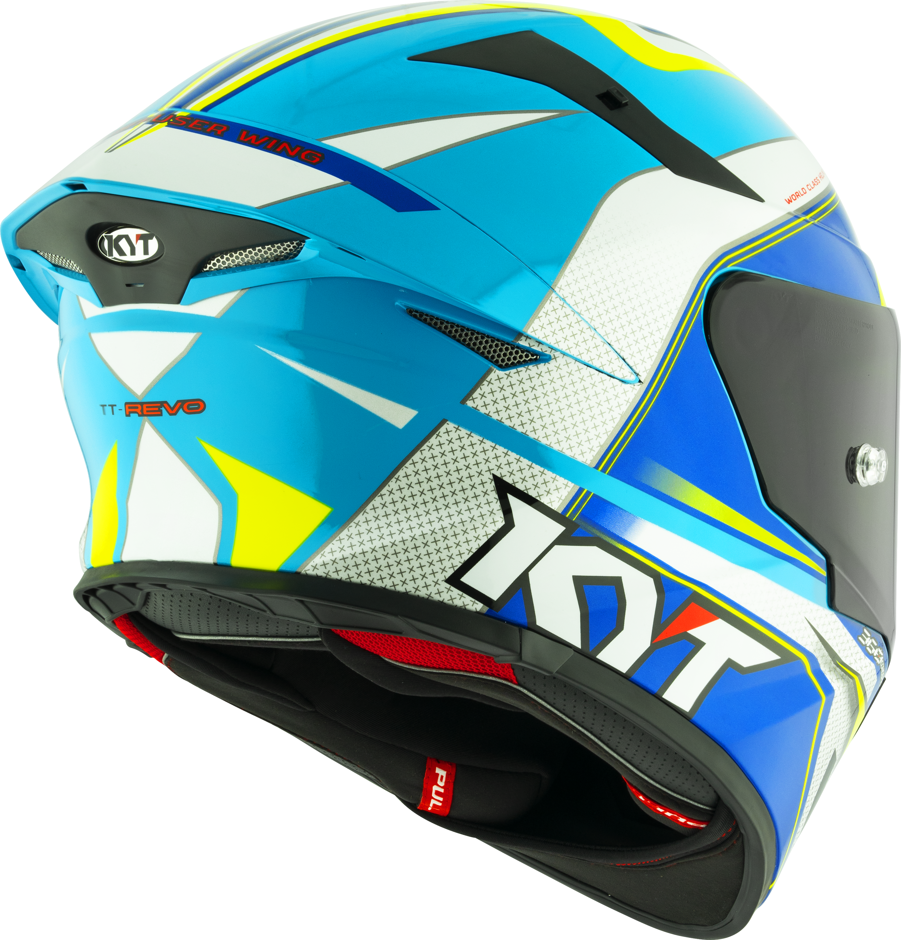 KYT TT-Revo Helmet Grand Prix White Light Blue Y6TR0004 