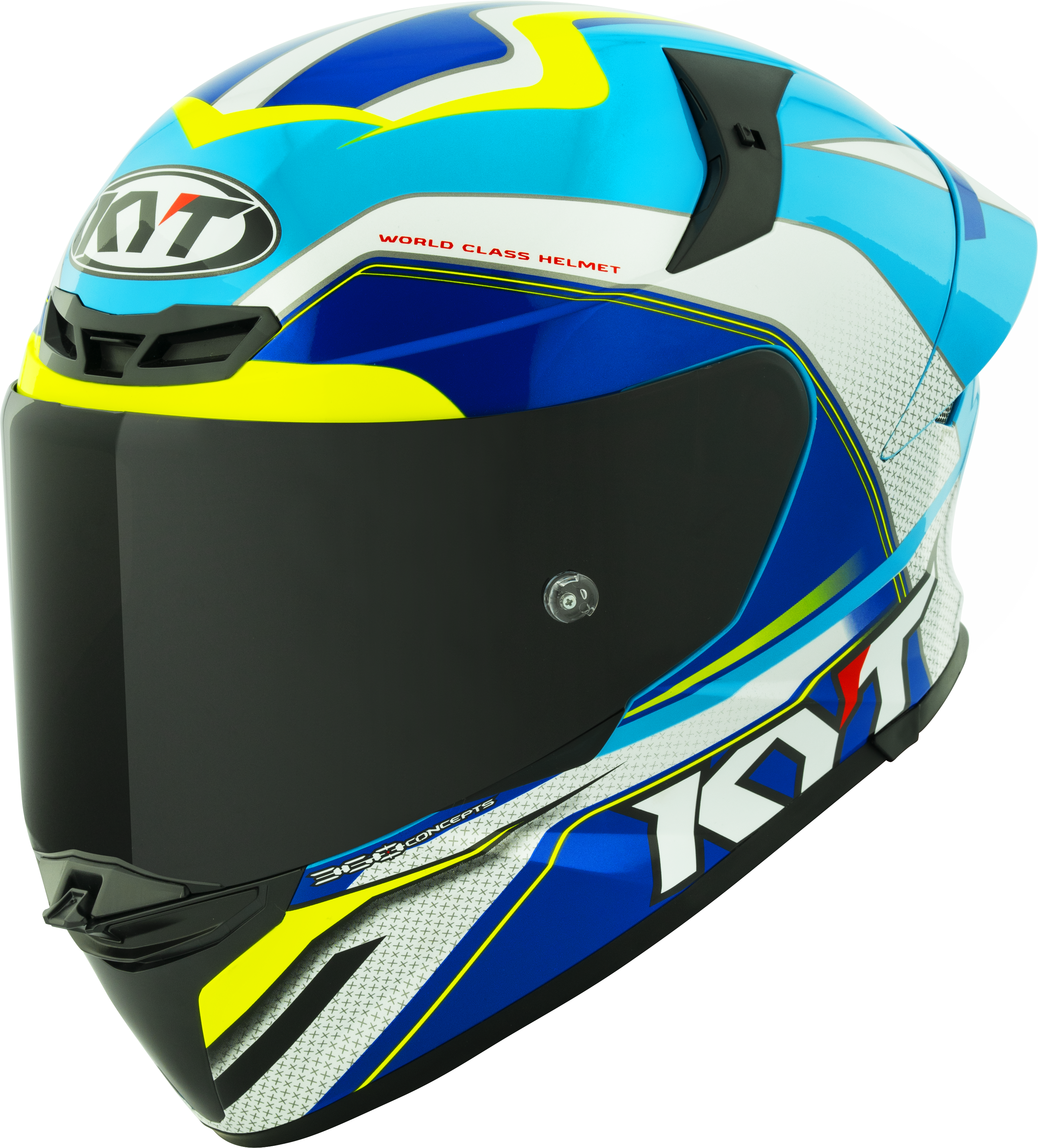 KYT TT-Revo Helmet Grand Prix White Light Blue Y6TR0004 
