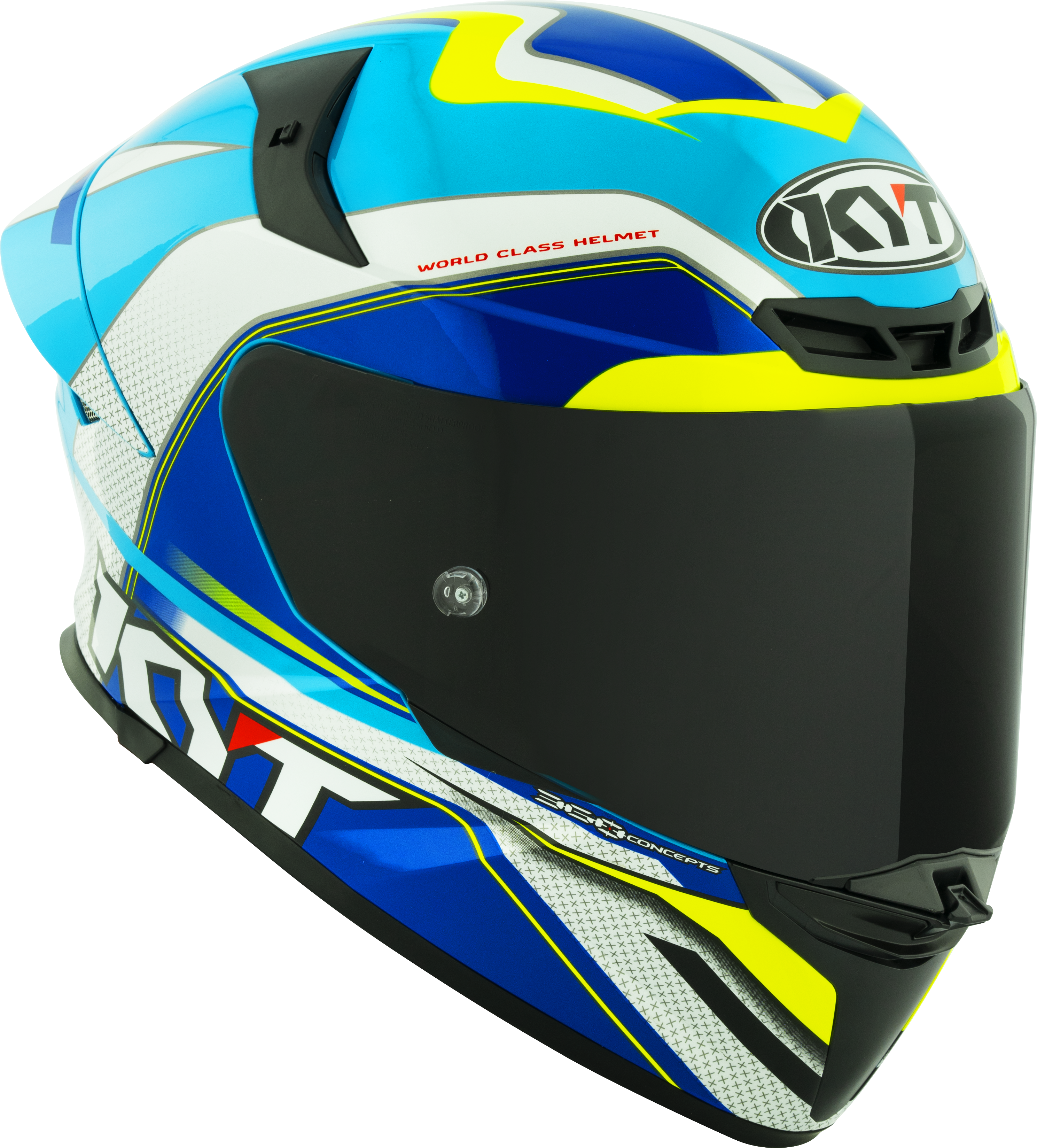 KYT TT-Revo Helmet Grand Prix White Light Blue Y6TR0004 