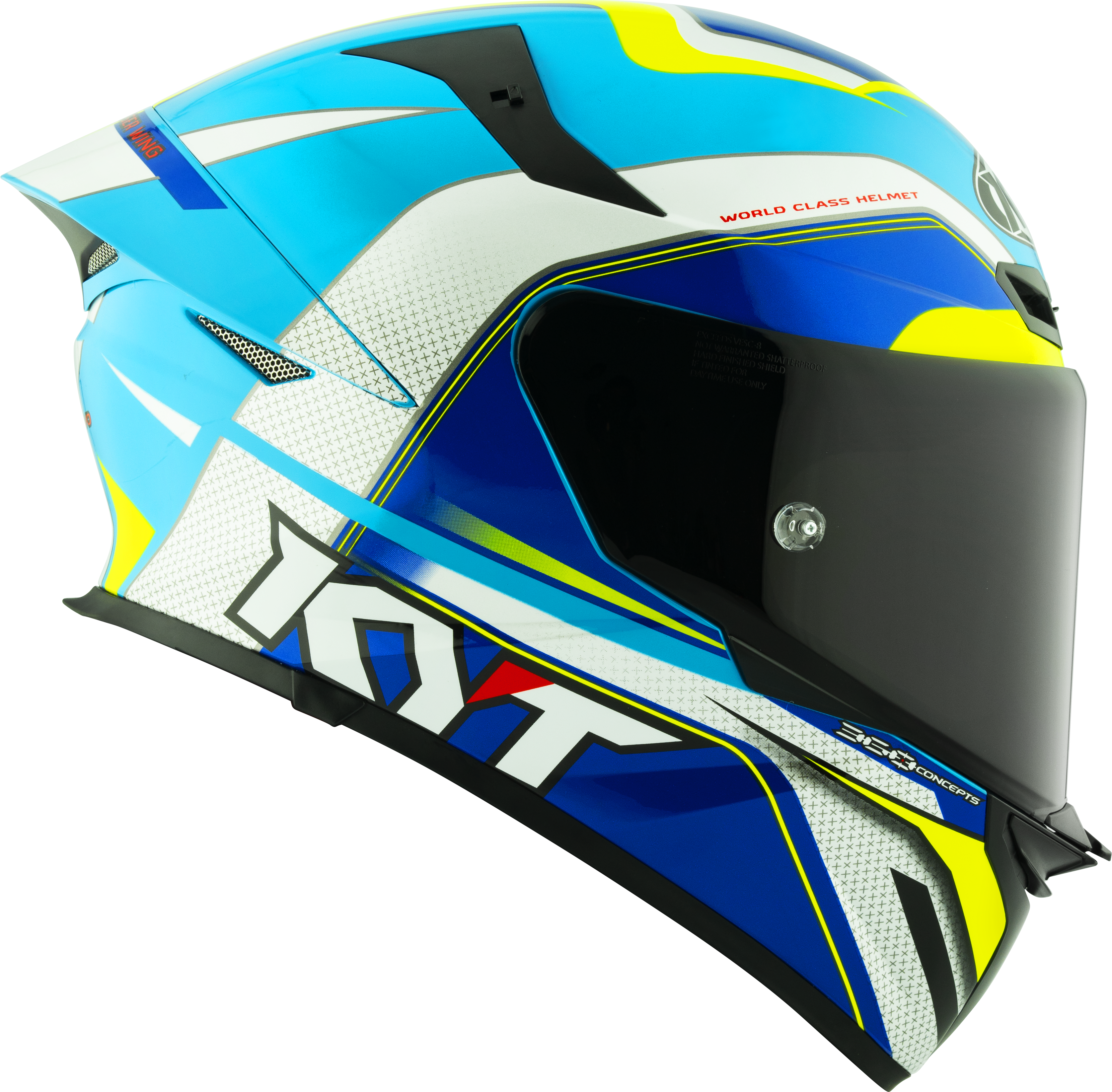 KYT TT-Revo Helmet Grand Prix White Light Blue Y6TR0004 