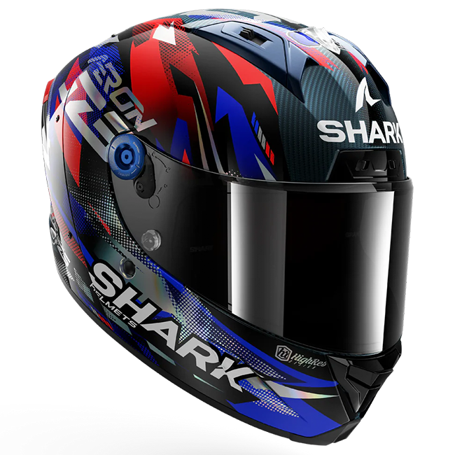 Shark Aeron Helmet Johann Zarco Replica GP of France – Carbon Blue Chrome 
