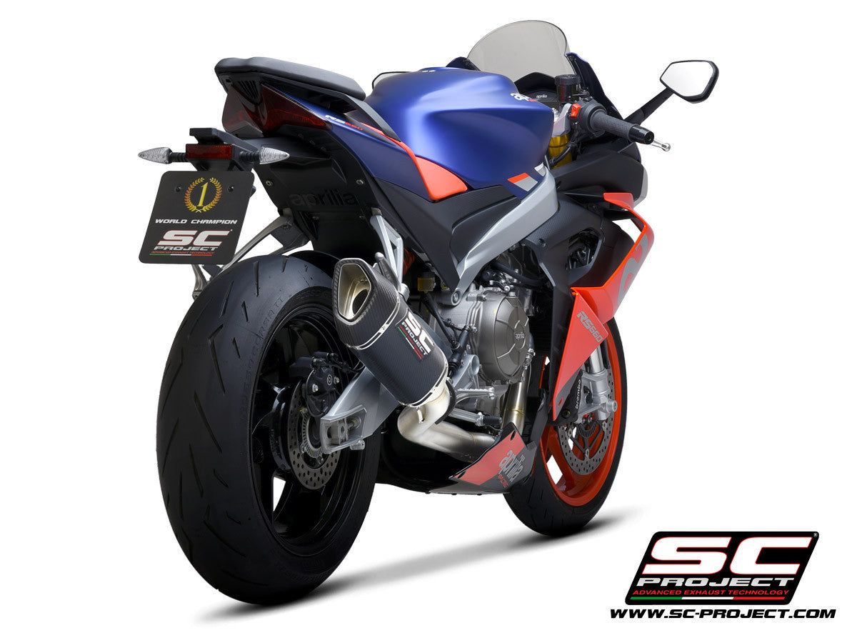 Sistema de escape completo em aço inoxidável SC-Project 2-1 SC1-R para Aprilia RS 660 (20-24) A23A-KC90 
