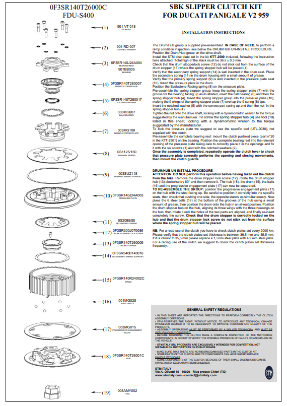 STM EVO SBK Embreagem a Seco Ducati Panigale V2 955 (20-24) KTT-2500 