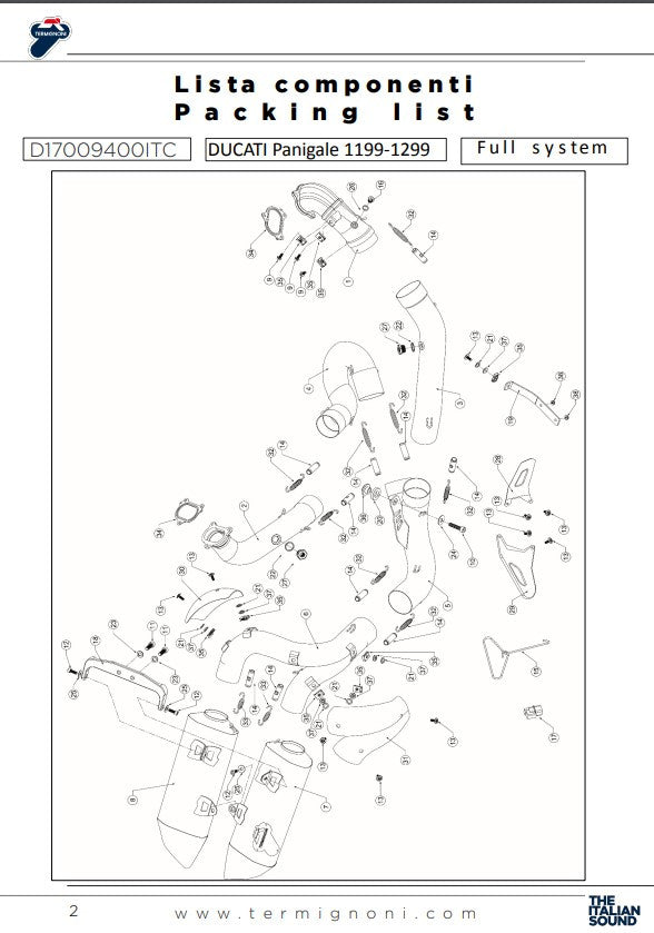 Termignoni complete system force Ducati Panigale 1199/R/S (12-17) D17009400ITC