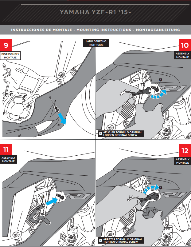 Spoilers de Winglets Puig Downforce Yamaha YZF-R1/M RN32 RN49 (15-19) 9766 