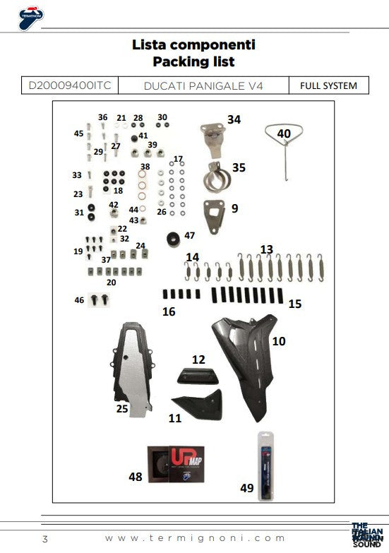 Termignoni complete system Stainless steel D200 Rht Ducati Panigale V4 R (19-24) D20009400ITC