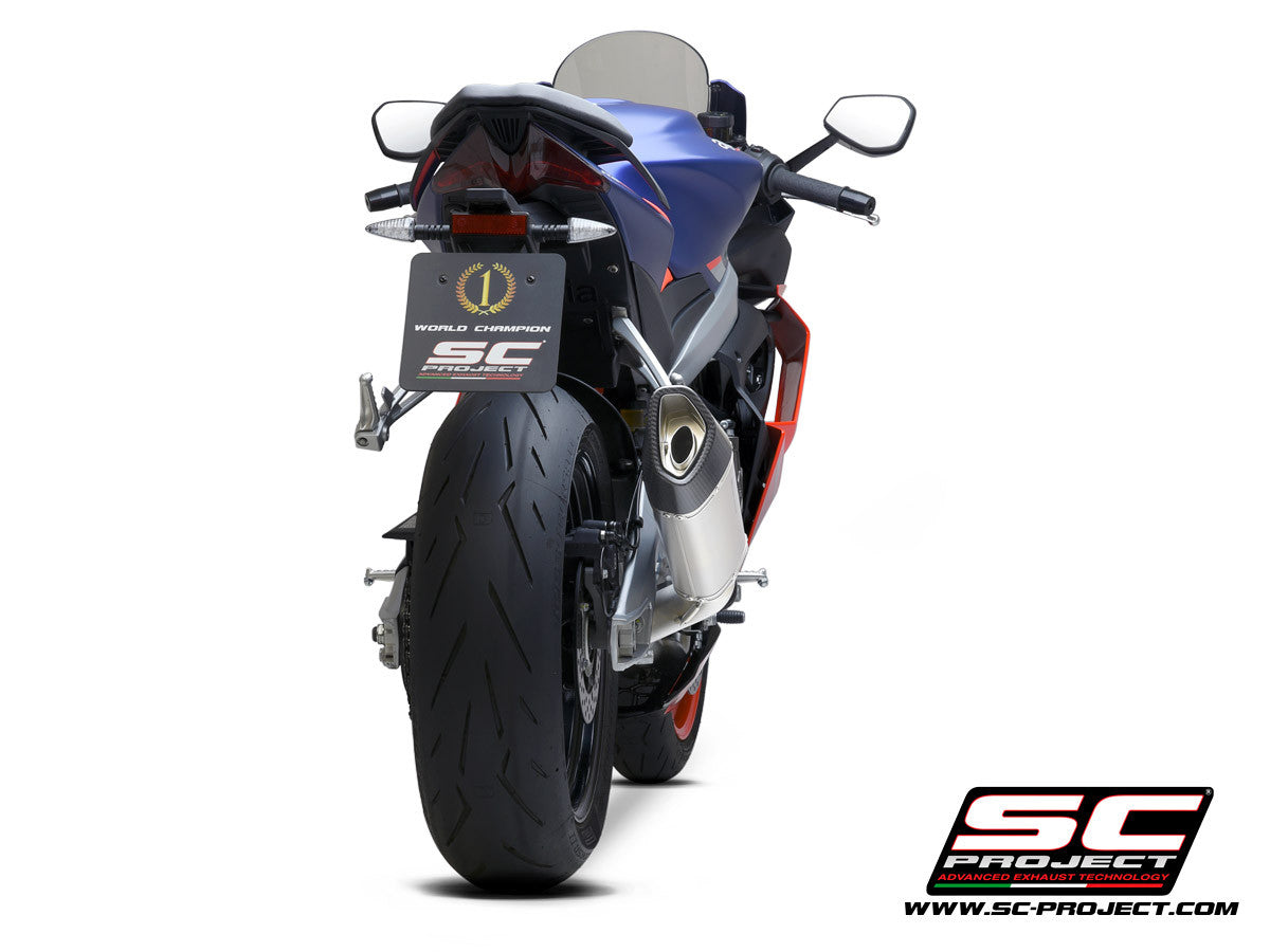 Sistema de escape completo em aço inoxidável SC-Project 2-1 SC1-R para Aprilia RS 660 (20-24) A23A-KC90 