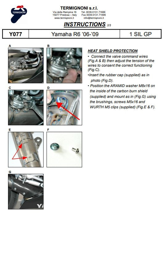 Termignoni Slip-On Classic-GP Alto Yamaha YZF-R6 (06-25) Y077080CR 