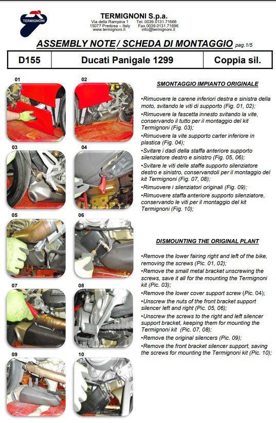 Termignoni Slip-on Kit Carbon Ducati Panigale 899 (13-16) D155102CPT+D155Y