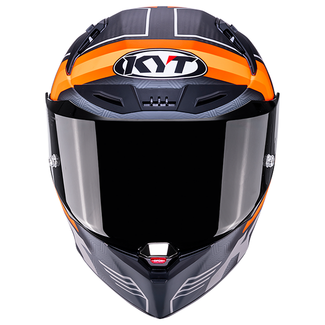 KYT R1R Capacete de Corrida Carbono Acelerador Mate Laranja Y6R10001 