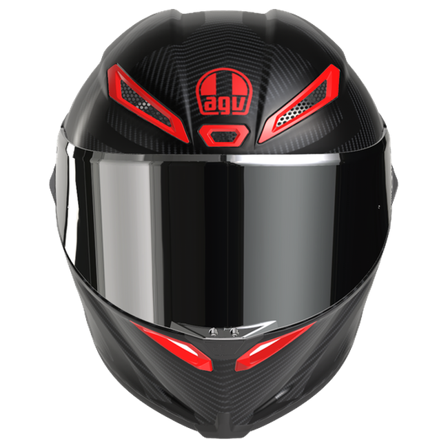 AGV Pista GP RR S Intrepido Matt Carbon/Grau/Rot Integral-Rennhelm, Frontansicht