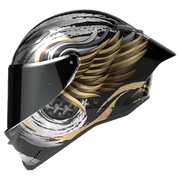 AGV Pista GP RR S Onore Carbon/Gold/Silber Integral-Rennhelm, Dreiviertelansicht von vorn
