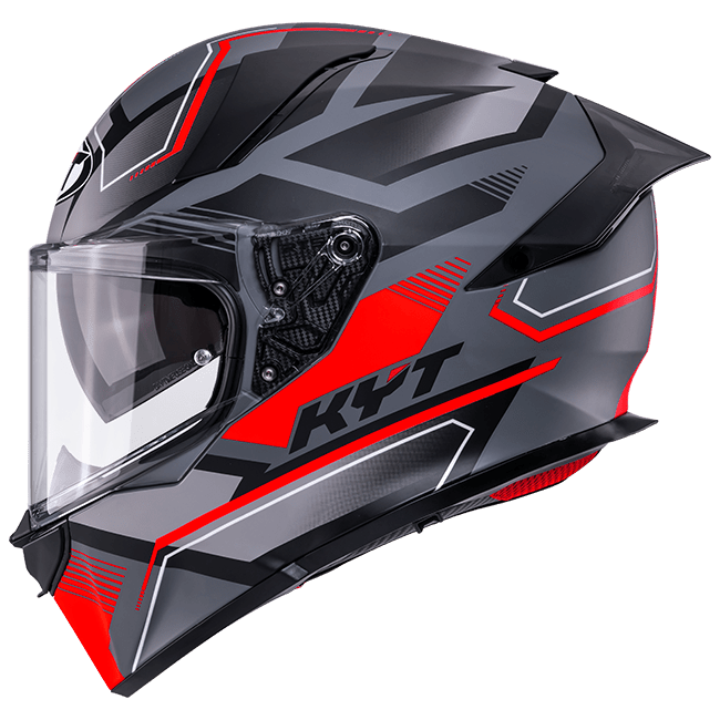 KYT R2R Capacete Parsec Matt Cinza / Vermelho Y6R20023 