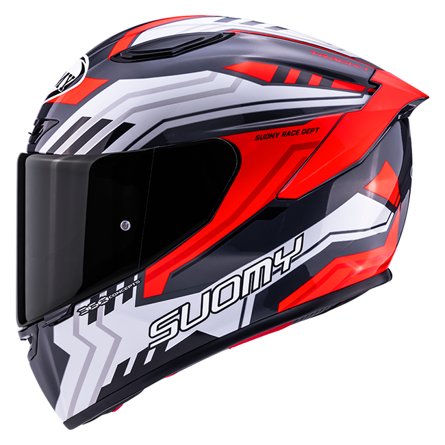 Suomy Track-1 Capacete Framework Branco/Vermelho K6T10022 