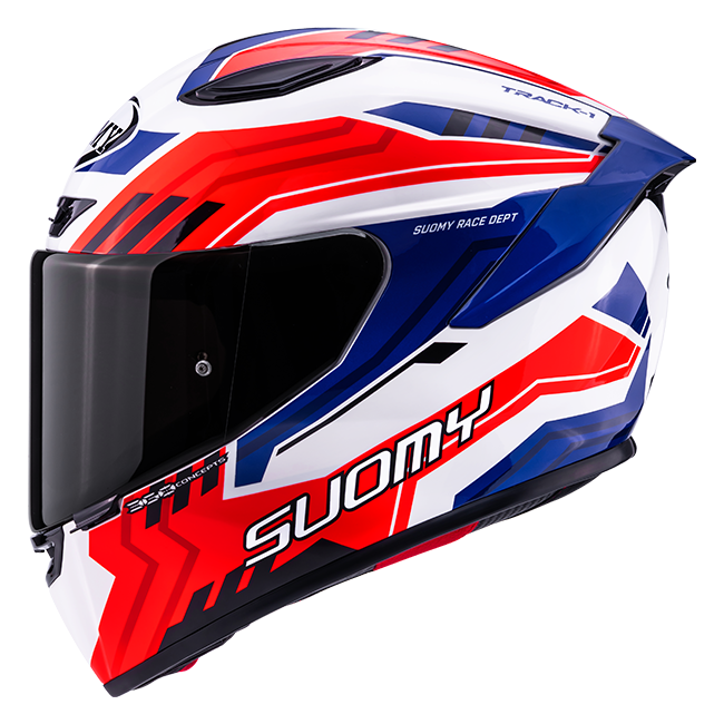 Suomy Track-1 Capacete Framework Branco/Vermelho/Azul K6T10023 