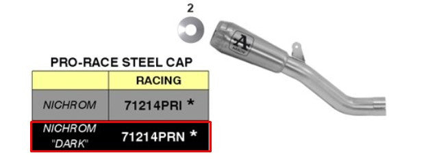 Arrow slip-on kit pro-race stainless steel Dark Aprilia RSV4/RR/RF (17-18) 71214PRN