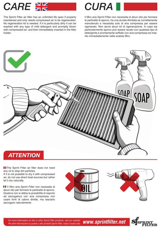 Sprint filter R127S-WP-SBK air filter Ducati Panigale 1199/S/R (12-17)