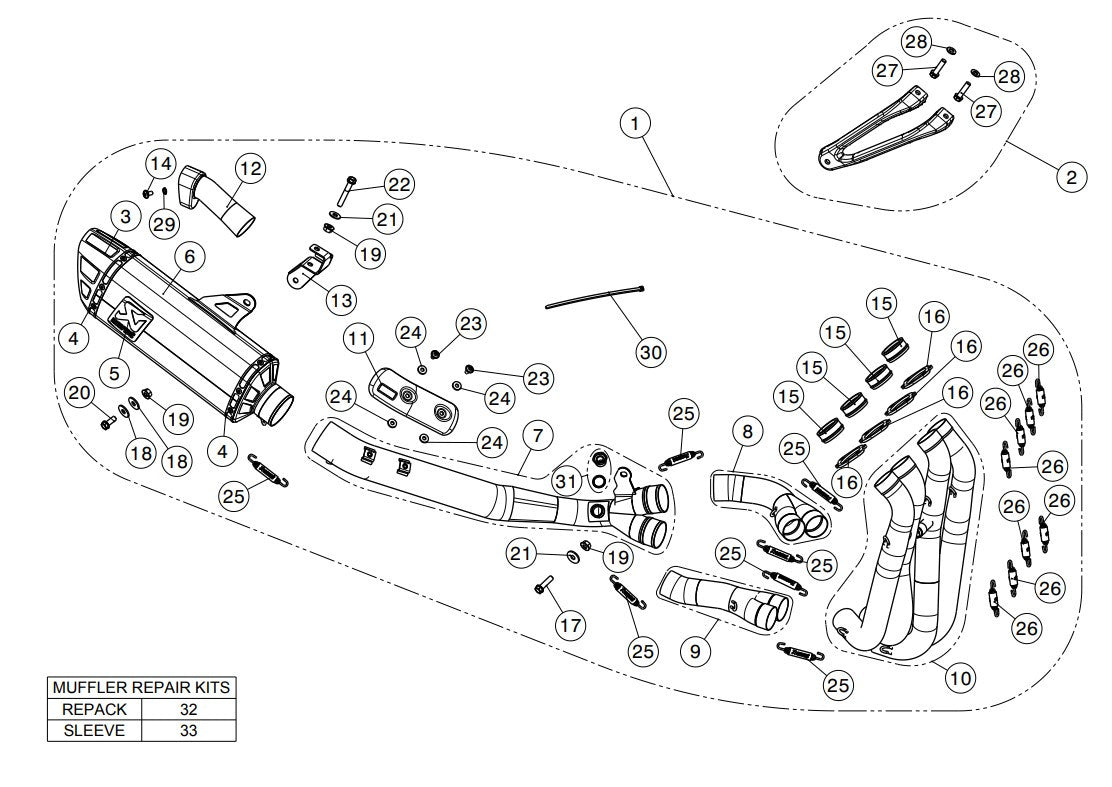 Linha de Corrida Akrapovic (Aço Inoxidável) Honda CBR 1000 RR SC77 (17-19) S-H10R8-APLT 