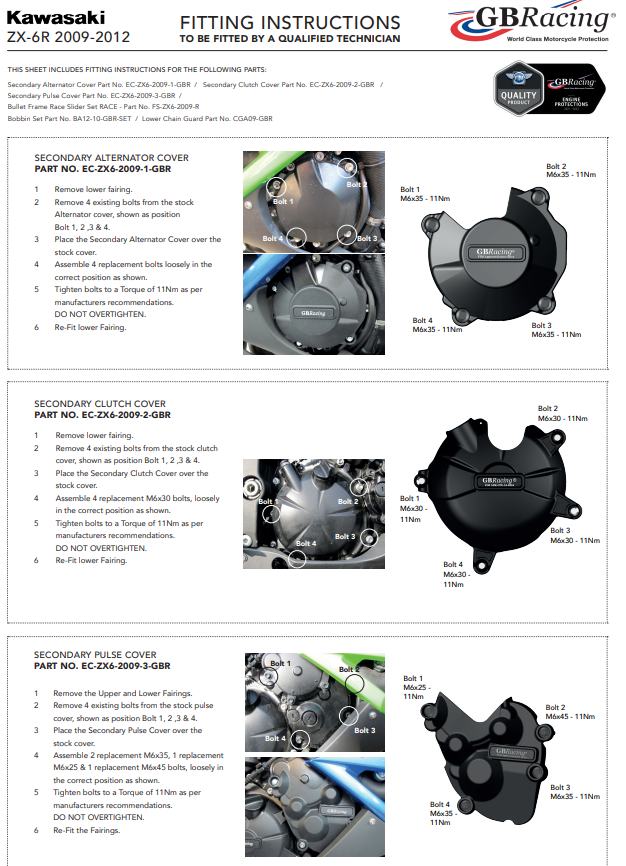 Protetor de embreagem capa de proteção GBRacing Kawasaki ZX-6R/636/RR (09-25) 