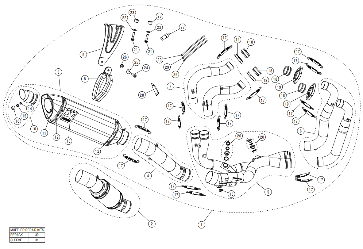 Akrapovic Evolution Line (Carbon) Aprilia RSV4/RR/1100 Factory (21-26) S-A10E9-RC 