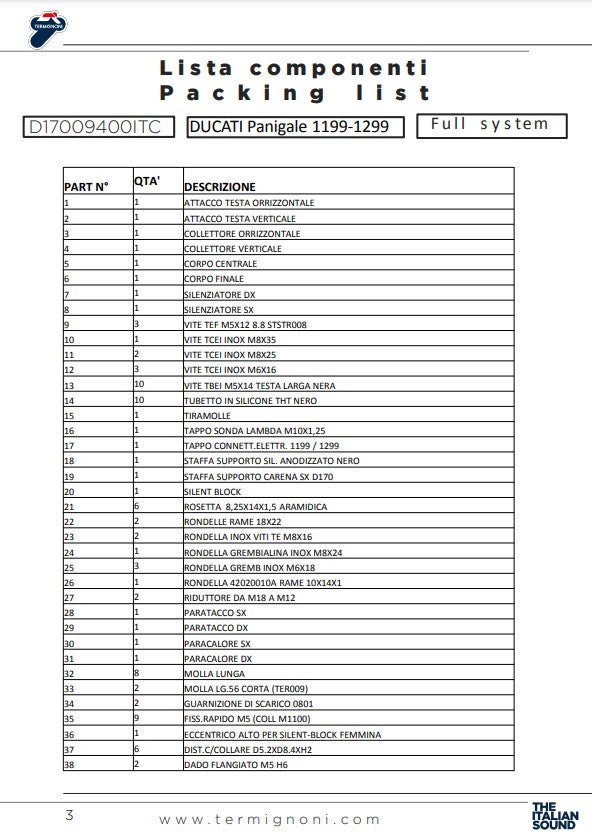 Sistema de escape completo Termignoni Force Ducati Panigale V2 955 (20-24) D17009400ITC 