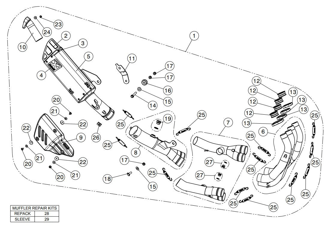 Linha de Corrida Akrapovic (Aço Inoxidável) Yamaha YZF-R6 (08-25) S-Y6R9-APT 