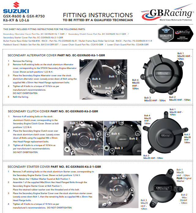 Protetor de embreagem capa de proteção GBRacing Suzuki GSX-R 600/750 (06-16) 