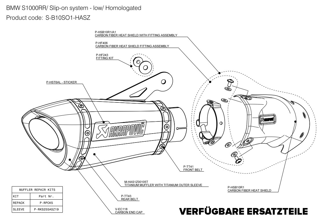 Akrapovic Slip-On Line (Titanium) BMW S1000RR K46 (10-14) S-B10SO1-HASZ 